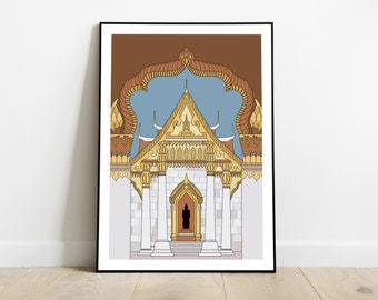 Thailand Marble temple poster