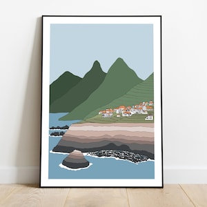 Madeira island poster, Seixal print, Portugal wall art, Madeira keepsake, Housewarming present