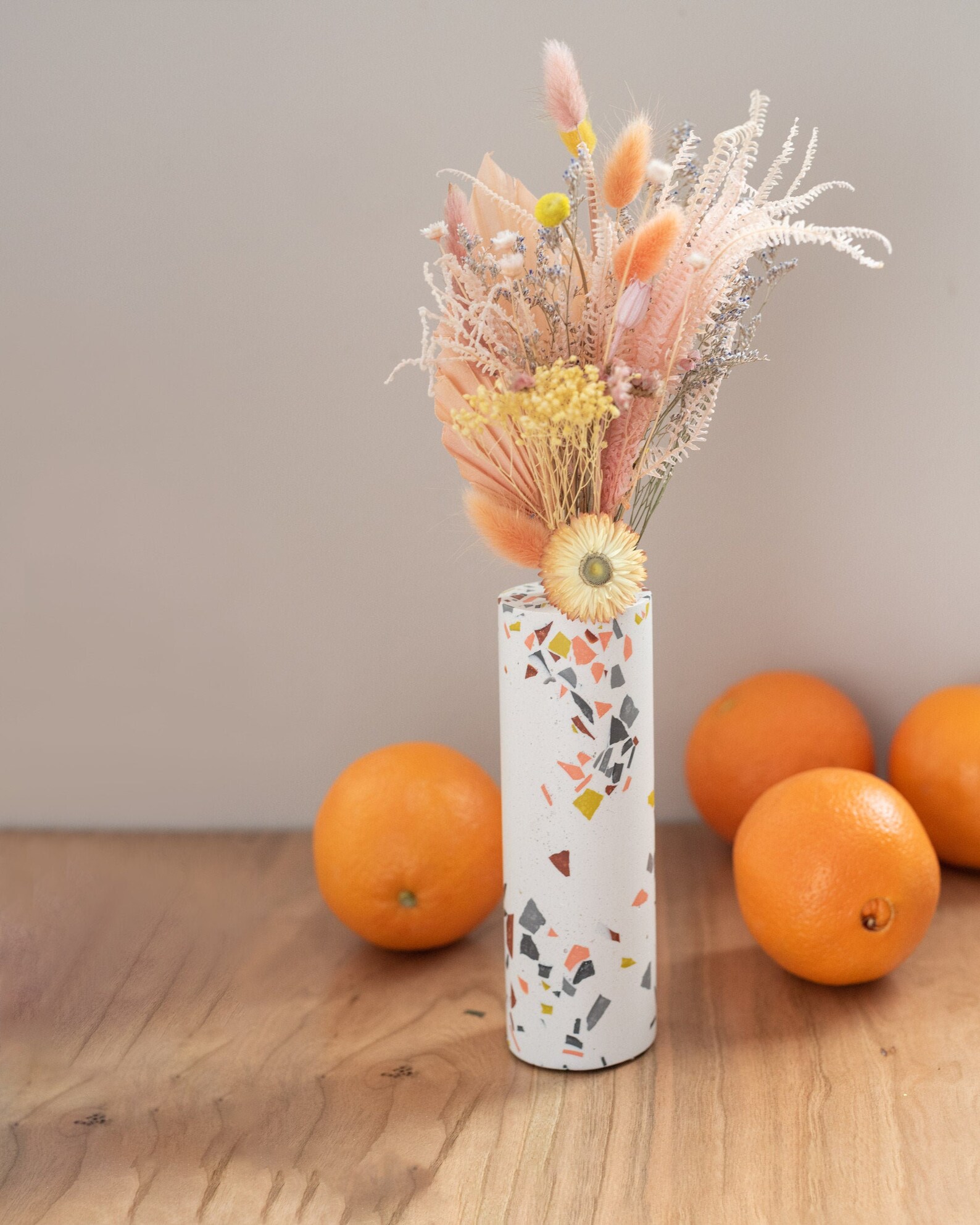 White Ikebana Vase Terrazzo Geometric Vase Minimalist Vase Etsy