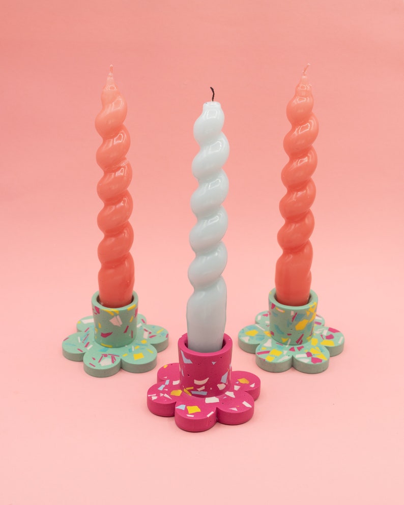 Daisy Candle Holders Matching Flower Candle Holders Etsy