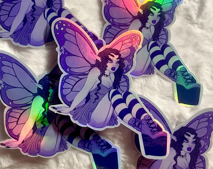 Holographic Emo Fairy Sticker  (1 sticker)