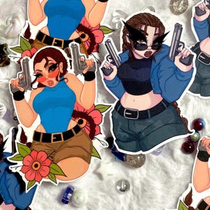 Lara Croft CLASSIC Tomb Raider (INSPIRED) Babe Sticker Bundle or Sold Seperate (1 sticker or 2 stickers)