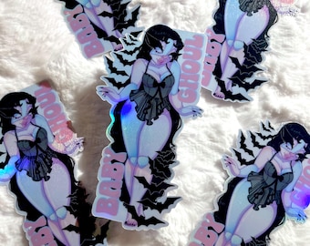 Baby Ghoul, MoodyGhoulArt OC Belecara, Pin Up Frankenstein Girl, Holo Sticker (1 Sticker)