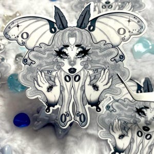 Be Not Afraid, Moth Angel Aesthetic Water Resistant Glossy Laminate Sticker (1 ct)