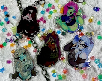 Emo Monster Double Sided Keychains: Zombie, Vampire, Werewolf, Sea Monster, Ghost (Sold Separately, SUPER LIMITED STOCK for now)