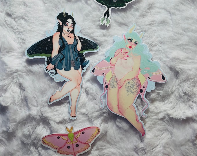 Moth Girlfriends stickers (2 stickers and 2 mini stickers)