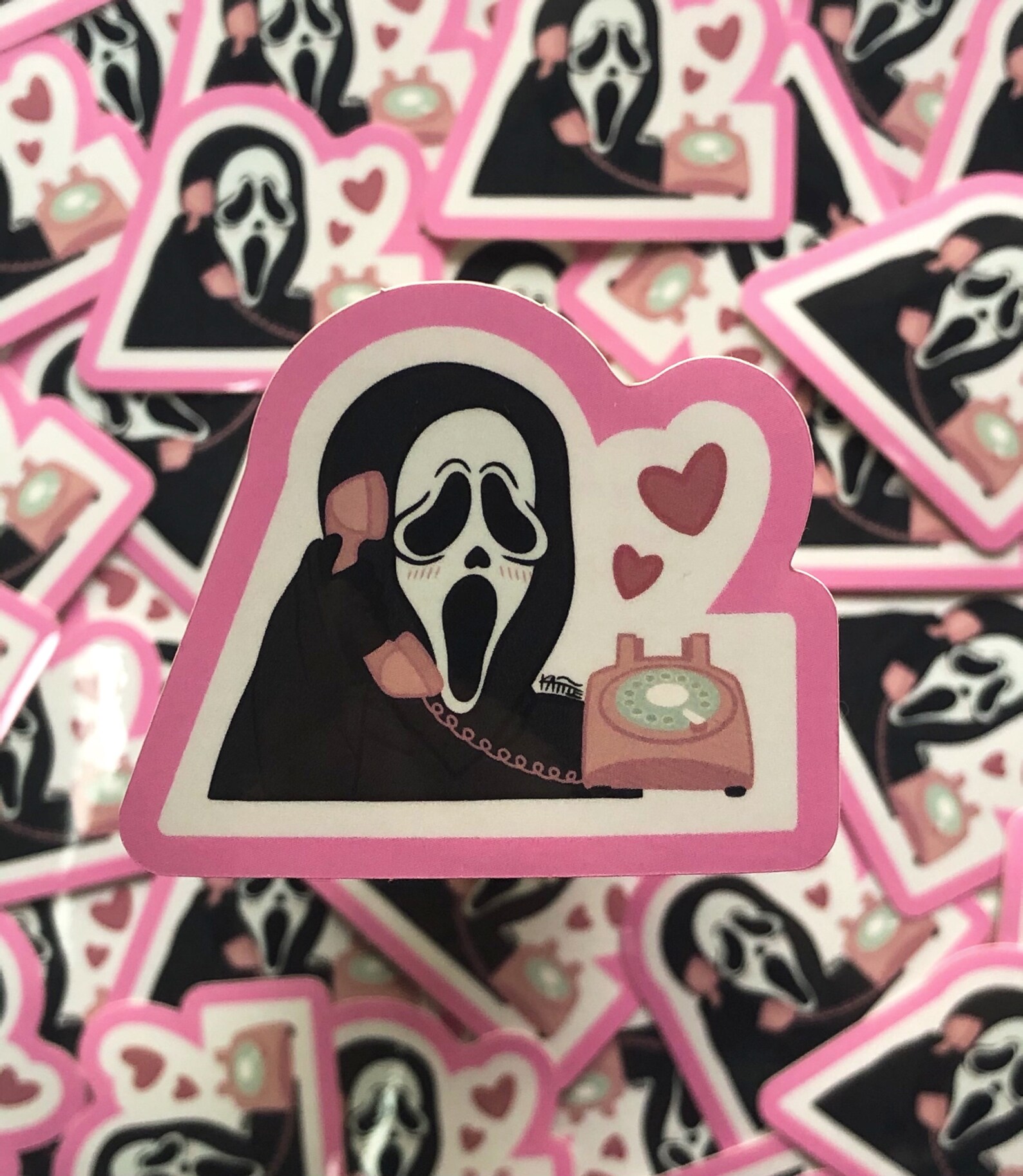 Blushing Ghost Face 2.5 x 2 Vinyl Sticker Scream Scream Etsy