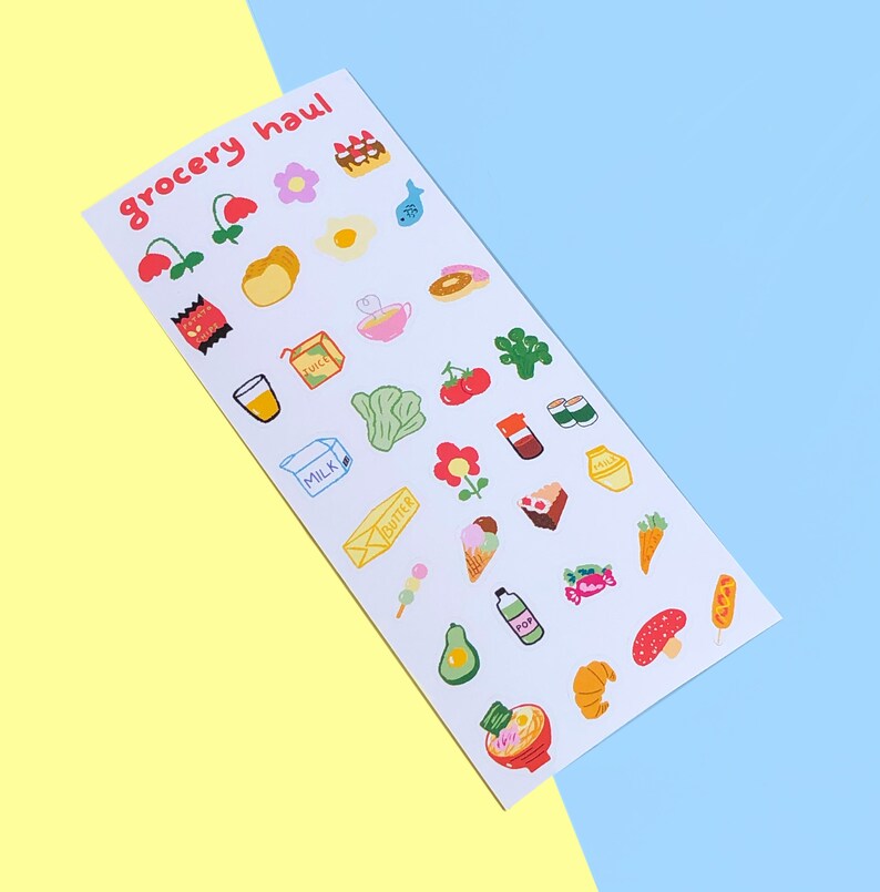 Grocery and Convenience Store Sticker Sheet, Food and Drinks Decals ...