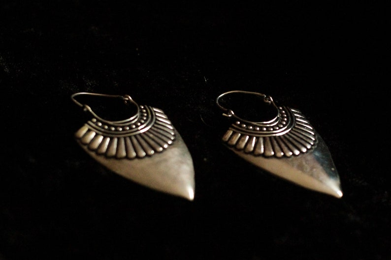 Indian Earrings UNISEX Tribal Earrings Alternative Earring Silver ARROWHEAD NICKELFREE Festival Jewellery Brass Jewellery Earrings