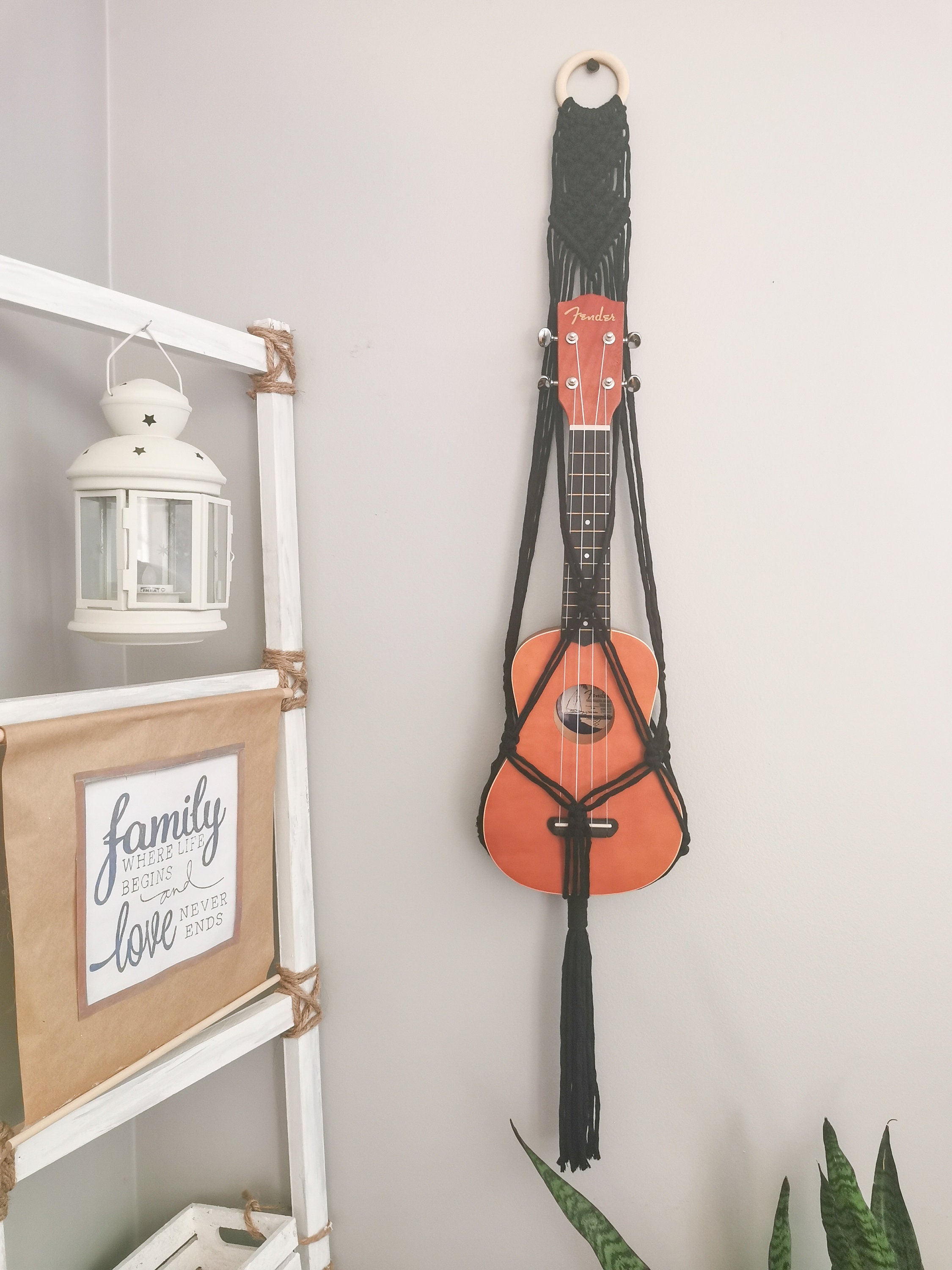 Handmade Macrame Ukulele Hanger home boho wall decor decor Etsy