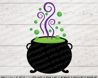 Bubbling Cauldron SVG, Witches Cauldron SVG, Witches Brew SVG, Halloween Svg, Hocus Pocus Svg, Witches Potion Svg, Digital Download