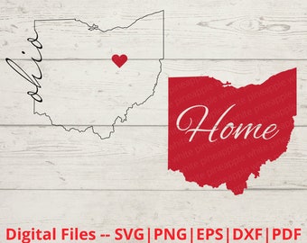 Ohio SVG - Home SVG - States SVG - State Outline Svg - United States Svg - Ohio State Svg - Ohio Png - Home Png - Digital Download- Cut File