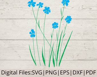 Wildflower SVG - Primavera SVG - Fiori SVG - Floral Svg - Wildflower Svg File - Download digitale per Cricut e Silhouette - Svg Png Dxf Eps