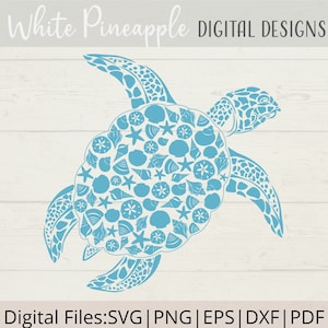 Leatherback Turtle, Sea Turtle SVG, Seashell SVG, Turtle SVG, Ocean Svg, Sea Svg, Turtle Silhouette, Beach Life Svg, Ocean Life Svg, Mandala