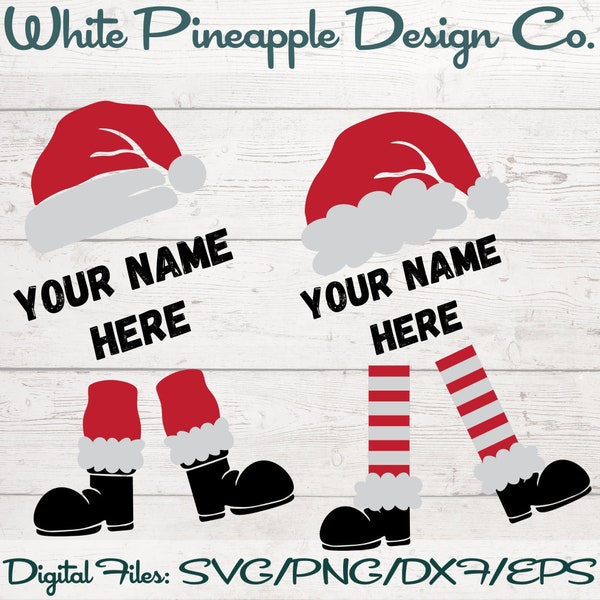 Monogram Santa SVG, Personalized Santa SVG, Christmas Shirt SVG, Santa Shirt Svg, Santa Hat Svg, Santa Boots, Holiday Svg, Christmas Svg