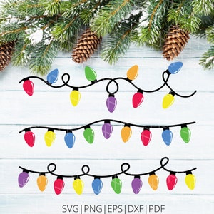 Lumières de Noël SVG - Noël SVG - Twinkle Lights SVG - Lumières de Noël Png - Lumières d’arbre de Noël Svg - Lumières d’arbre Svg - Noël