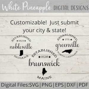 City and State SVG, Custom State SVG, State with Name SVG, Personalized Home Svg, City and State Sign, Digital Download for Cricut