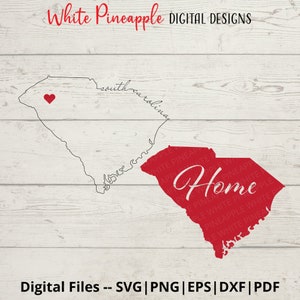 South Carolina SVG - Home SVG - South Carolina Outline SVG - States Svg - State Outline Svg - United States Svg - Digital Download - Png Dxf