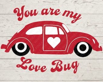 Love Bug SVG - Valentines SVG - Valentines Day SVG - Love Svg - Heart Svg - Valentine Svg Cut File - Love Bug Png - Digital Download - Svg