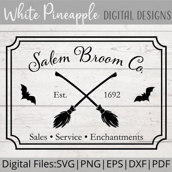 Salem Broom Company SVG Broom Company Sign Broomstick SVG | Etsy