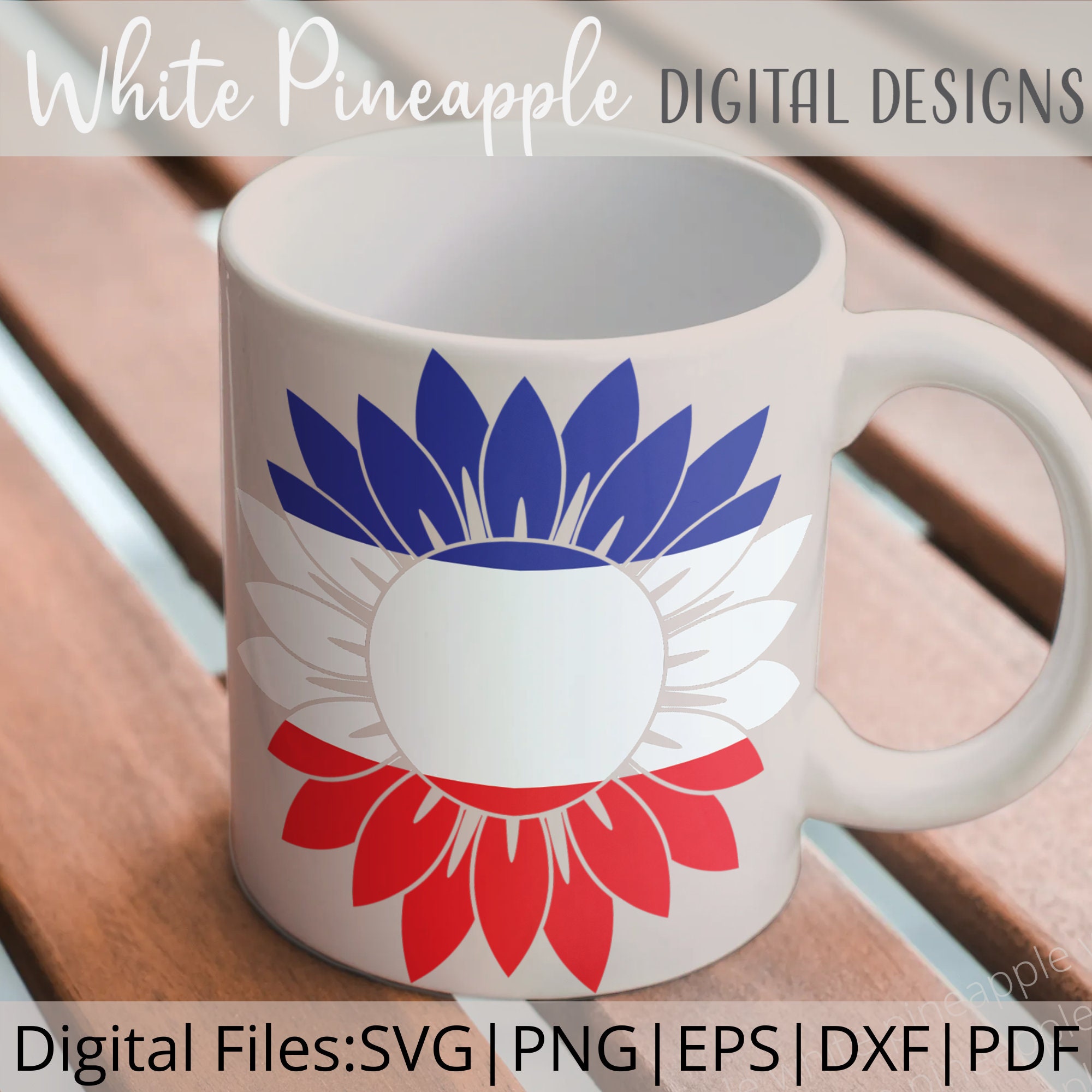 Patriotic Sunflower SVG Sunflower SVG Red White and Blue - Etsy Canada