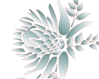 Plantilla de flor de protea: archivo cortado con láser (descarga digital)