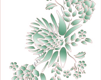Plantilla digital Protea n.º 4 en formato Dxf, SVG, PDF, Cdr y JPEG. Archivo para cortar