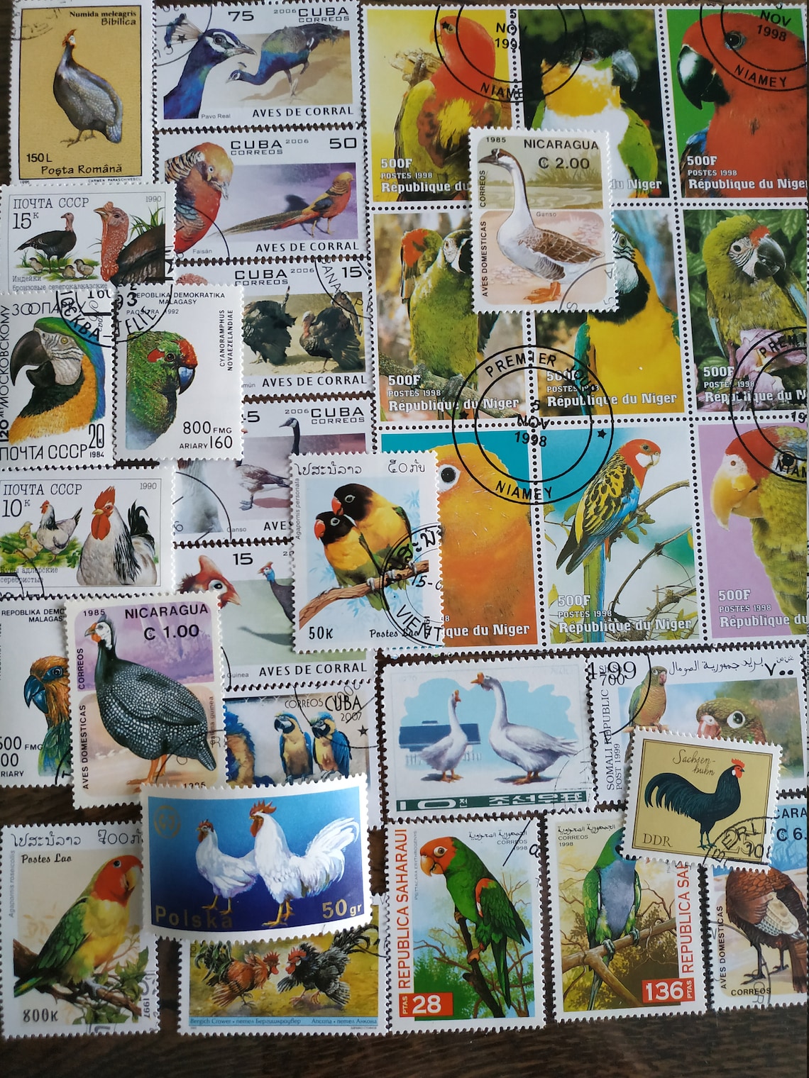 50 bird stamps lot 39 Etsy