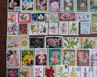 Lote de sellos de orquídeas nº AV