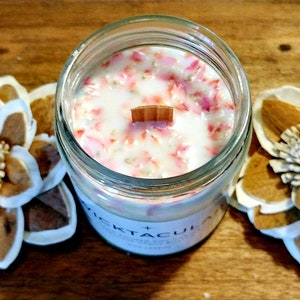 Cherry Blossom Scented Candle| Gift for Mother's Day| Graduation Gift| Birthday Gift| Wood Wick Candle| Crackling Wood Wick