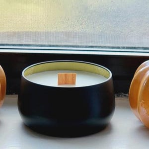 Pumpkin Spice Candle: Cozy Tin Candle with Wood Wick image 8