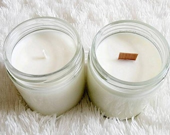 Hand-Poured Soy Candle| Choose Your Scent| Choose Your Wick| 8 oz Container Candle| Wood Wick| Booster Crackling Wick| Gifts