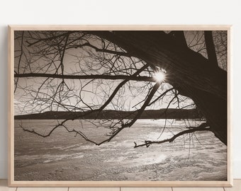 Otsego Lake Photography Print: Black and White Landscape Wall Art