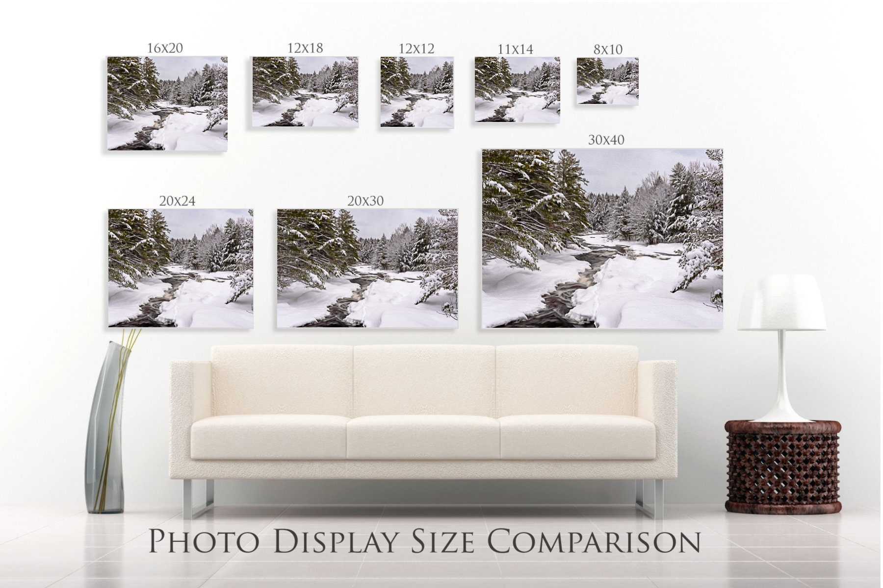 Oil Painting Print, Winter Photography Print Made to Look Like Oil