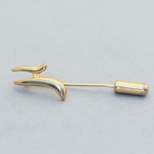 Vintage Intrincated Letter H Stick Pin, Ornamental Stick Pin, Name Stick Pin, Gold Tone Stick Pin - C4