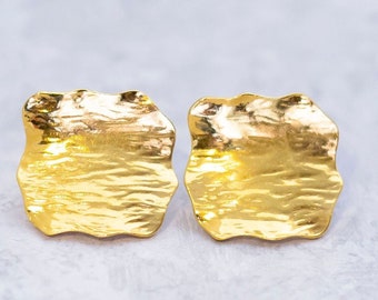 Vintage Clip On Earrings, Gold Tone Earrings, Abstract Earrings, Geometric Earrings, Made by Avon - CS1