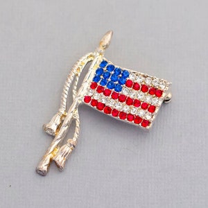 America patriot flag vintage brooch (CW1)