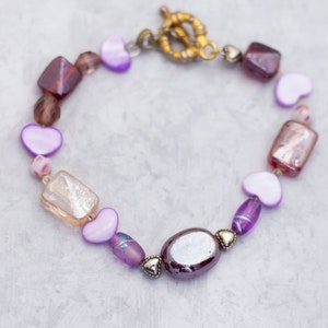 9 inch, Vintage Beaded Necklace, Glass Bracelet, Mother of Pearl Bracelet, Ladies Bracelet, Colorful Bracelet - CT1