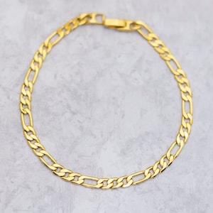 9 inch, Vintage Bracelet, Gold Tone Bracelet, Curb Chain Bracelet, Asexual Bracelet, Mens Chain Bracelet - CS1
