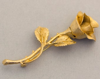 Golden Rose Brooch Etsy Golden Rose Brooch Etsy