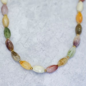 24 inch, Vintage Beaded Necklace, Plastic Beads Necklace, Multicolor Necklace - CC1