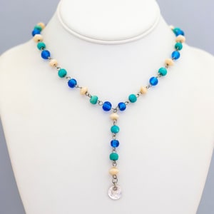 16 inch, Vintage Choker Necklace, Y Necklace, Colorful Bead Necklace -  CP1