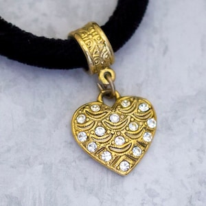 17 inch, Vintage Necklace, Rhinestone Necklace, Heart Necklace, Diamond Necklace, Love Necklace, Pendant Necklace - CC1