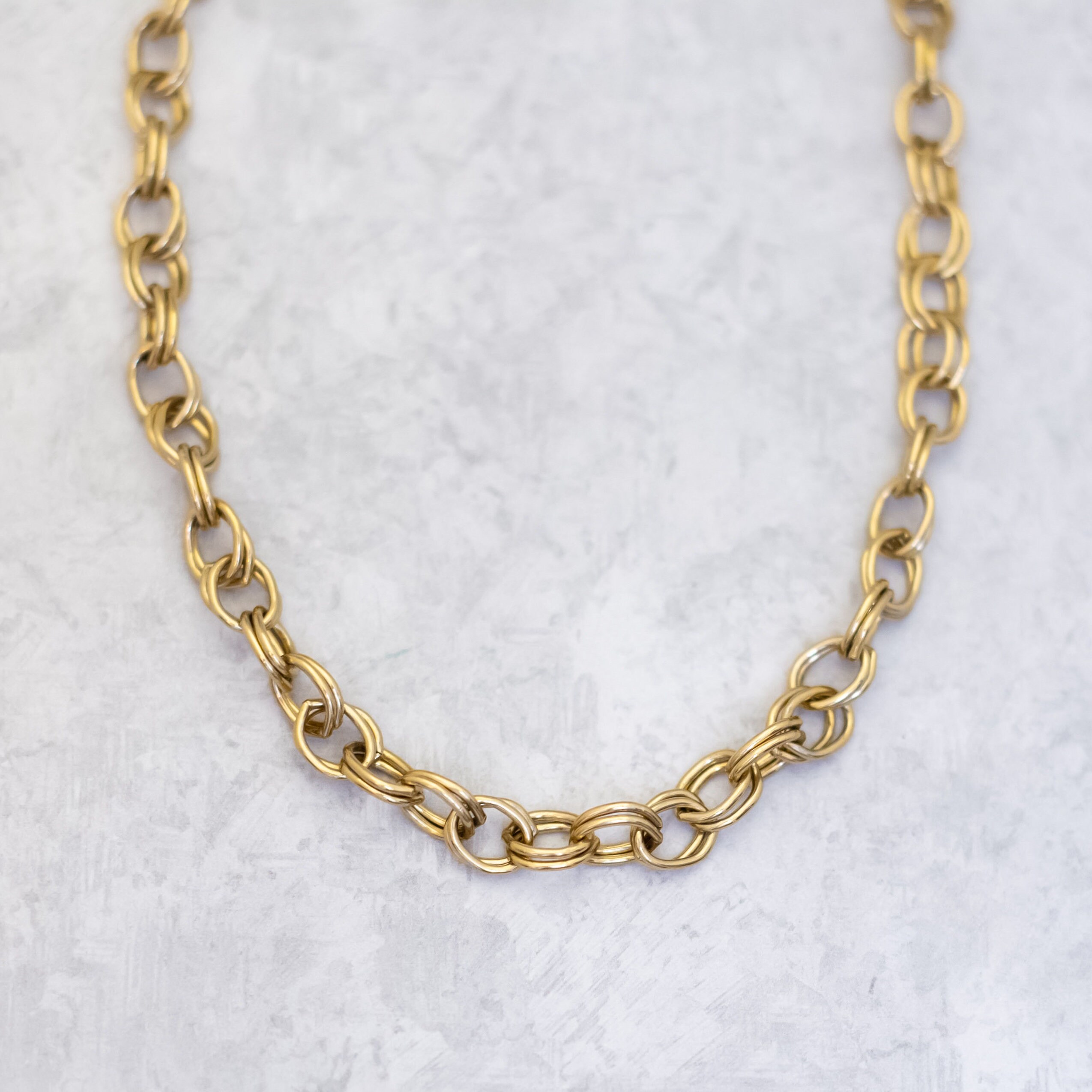 Gold Filled Chain - 16 inch 14/20 GF Necklace - 1.2 mm Curb Neck Chain with Spring Ring - Bright Finish Brand New Wholesale Jewelry Supply
