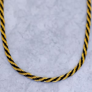 24 inch, Vintage Necklace, Black Gold Tone Necklace, Spiral Necklace, Twist Necklace, Stripes Necklace by Trifari - CD1