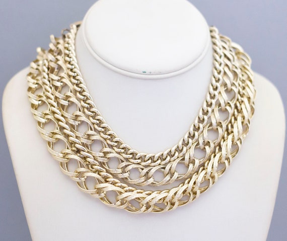 16 inch, Vintage Multi Strand Necklace, Multi Cha… - image 1