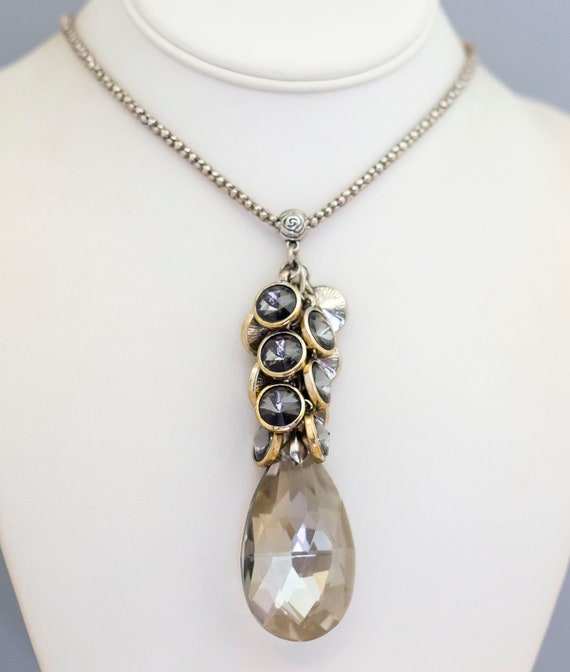 30 inch, Vintage Necklace, Diamond Necklace, Tear… - image 2