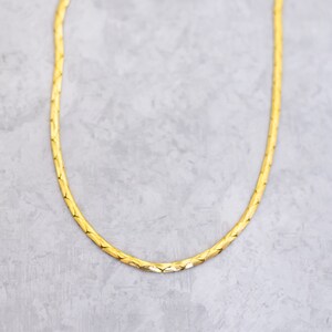 18-Zoll-Vintage-Gold-Ton Geometrische Links Stilvolle Halskette - C12