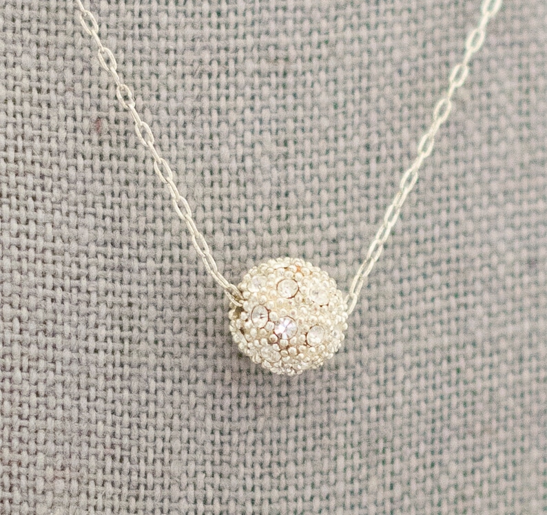 Cute Necklace CI1 Elegant Necklace Rhinestone Necklace Ball Necklace 18 Inch Minimalist Necklace Beautiful Necklace Minimal Necklace