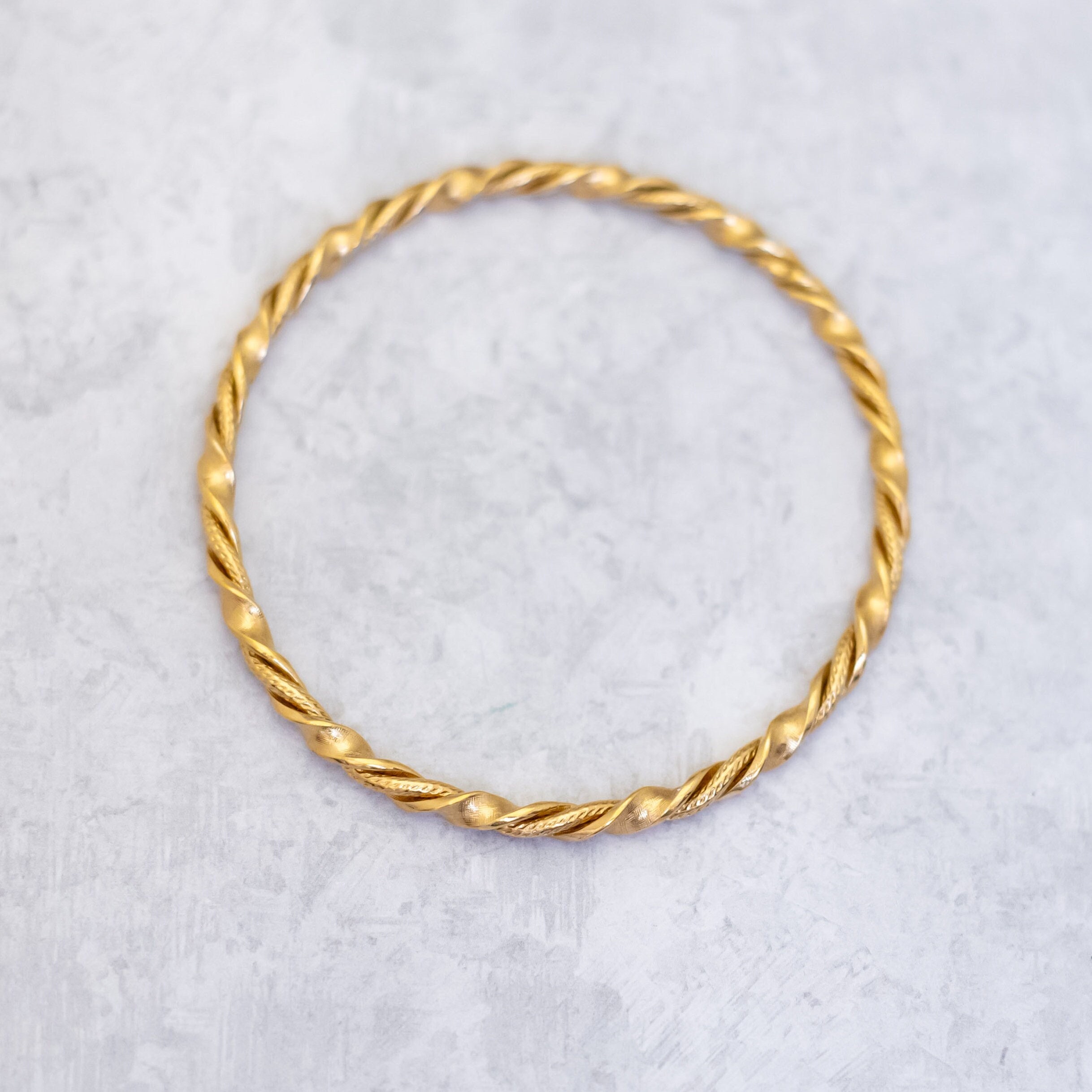7 Inch, Vintage Spiral Twist Wavy Gold Tone Bangle - C10 - Etsy